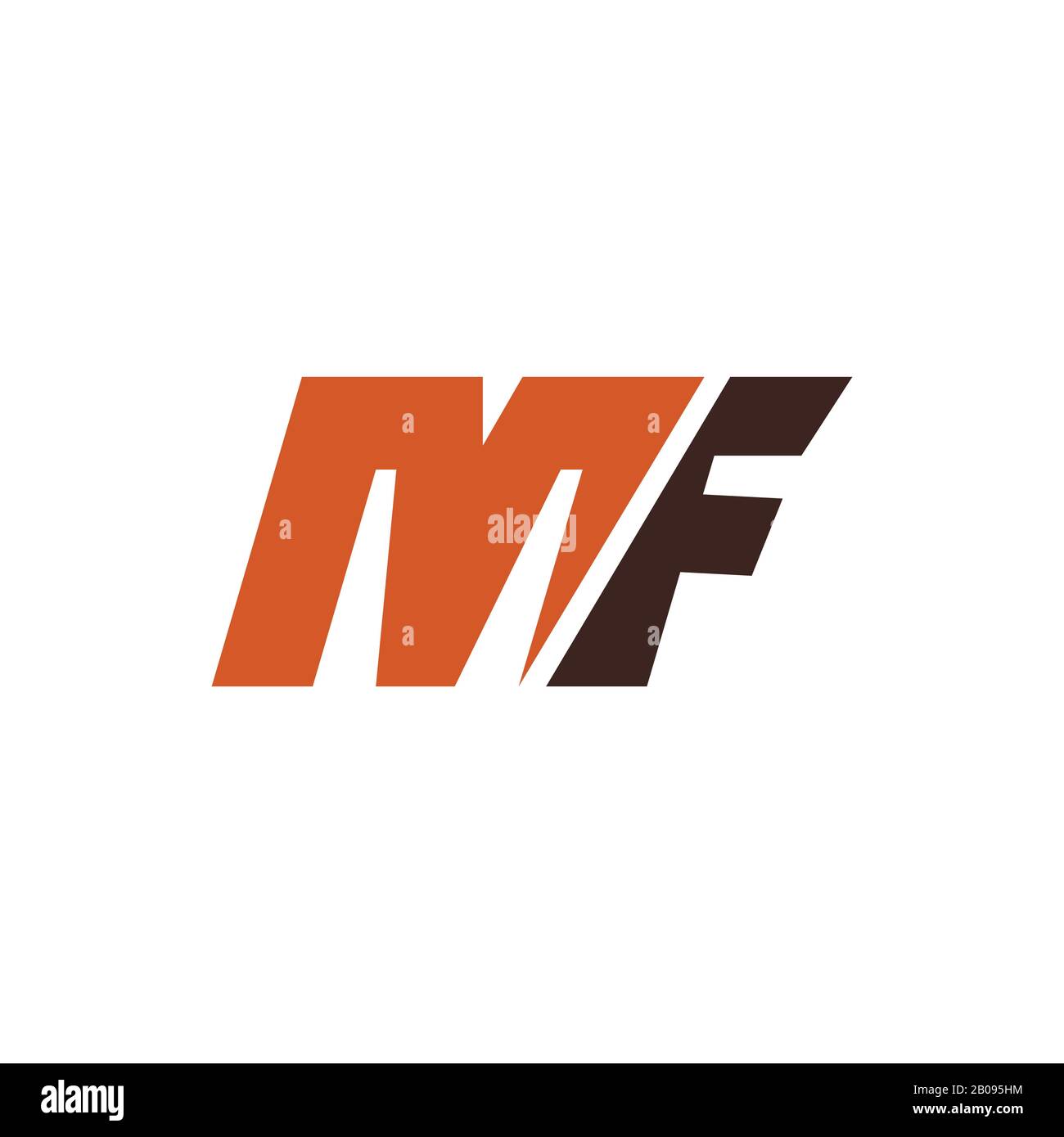 Modèle de logo MF ou fm de la lettre initiale Illustration de Vecteur