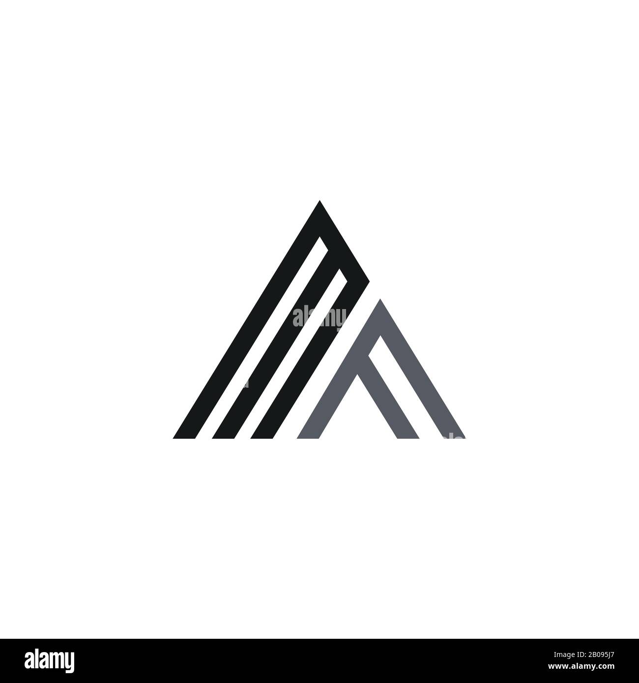 Modèle de logo MF ou fm de la lettre initiale Illustration de Vecteur