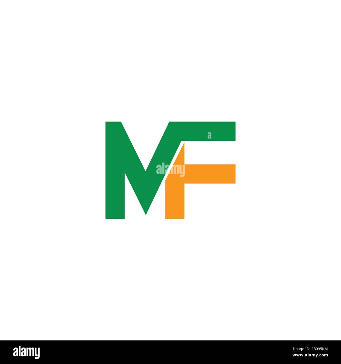 Modèle de logo MF ou fm de la lettre initiale Illustration de Vecteur