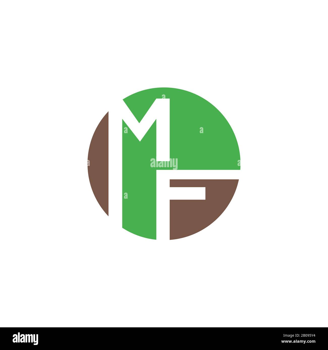 Modèle de logo MF ou fm de la lettre initiale Illustration de Vecteur