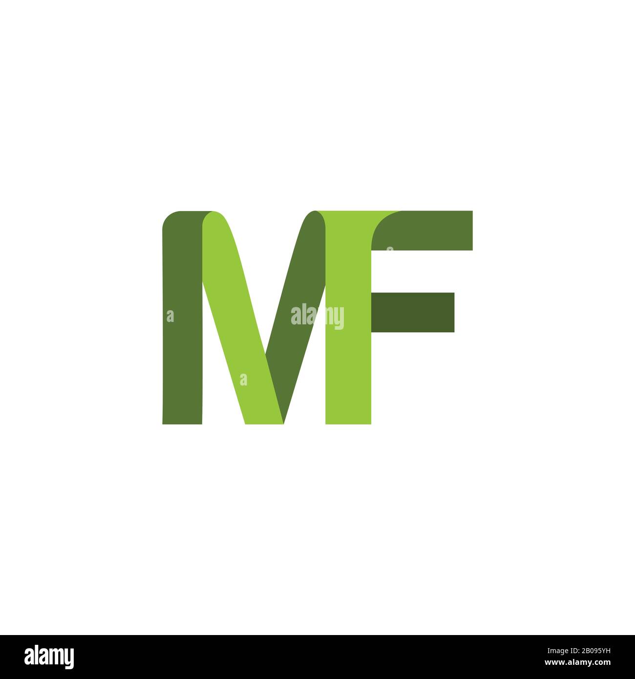 Modèle de logo MF ou fm de la lettre initiale Illustration de Vecteur