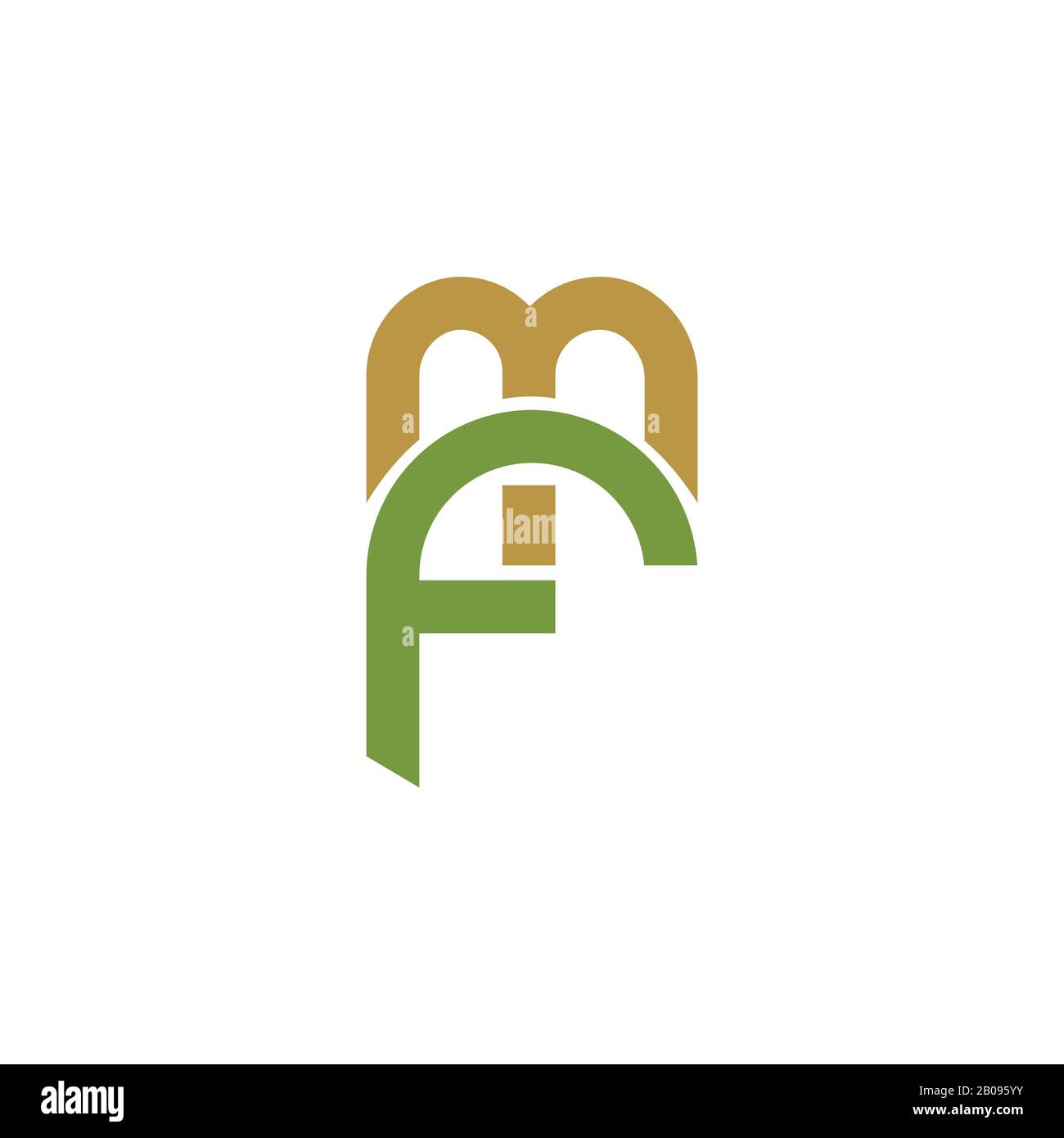 Modèle de logo MF ou fm de la lettre initiale Illustration de Vecteur