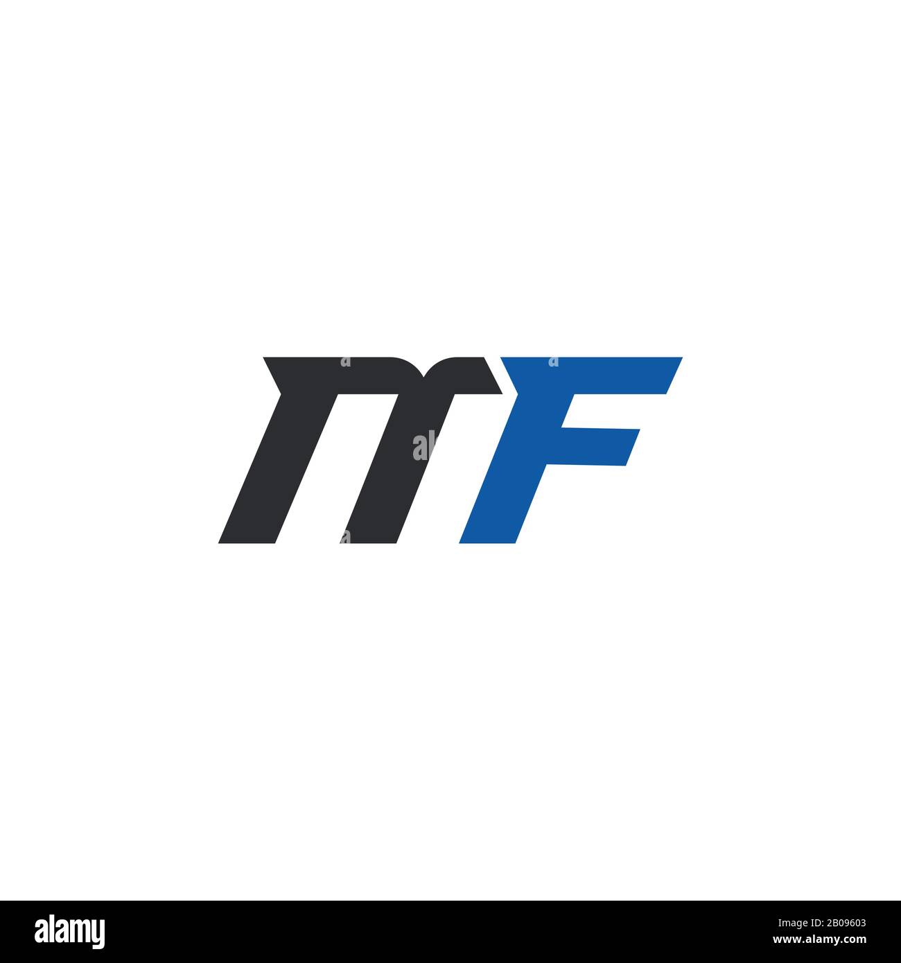 Modèle de logo MF ou fm de la lettre initiale Illustration de Vecteur