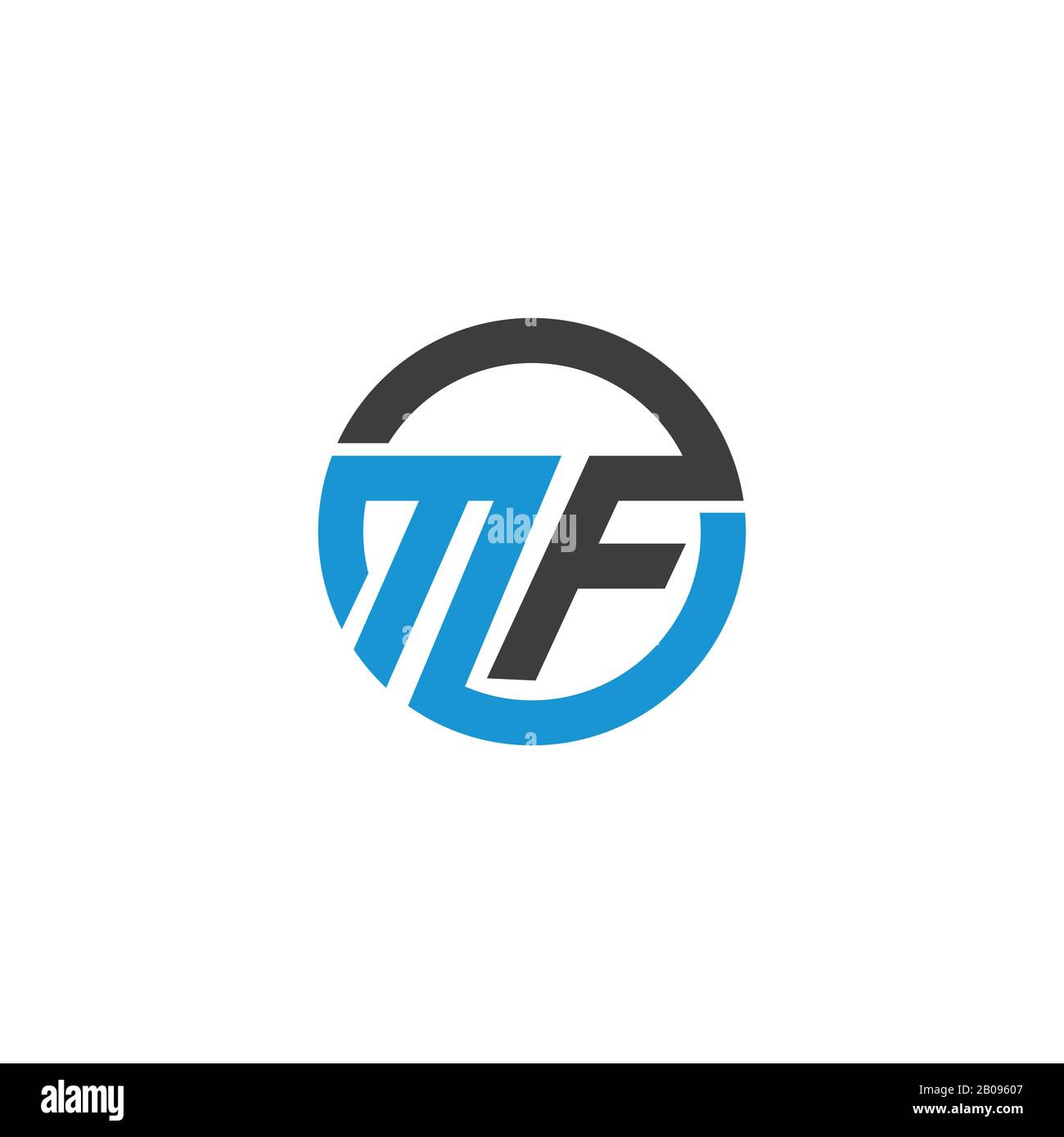 Modèle de logo MF ou fm de la lettre initiale Illustration de Vecteur