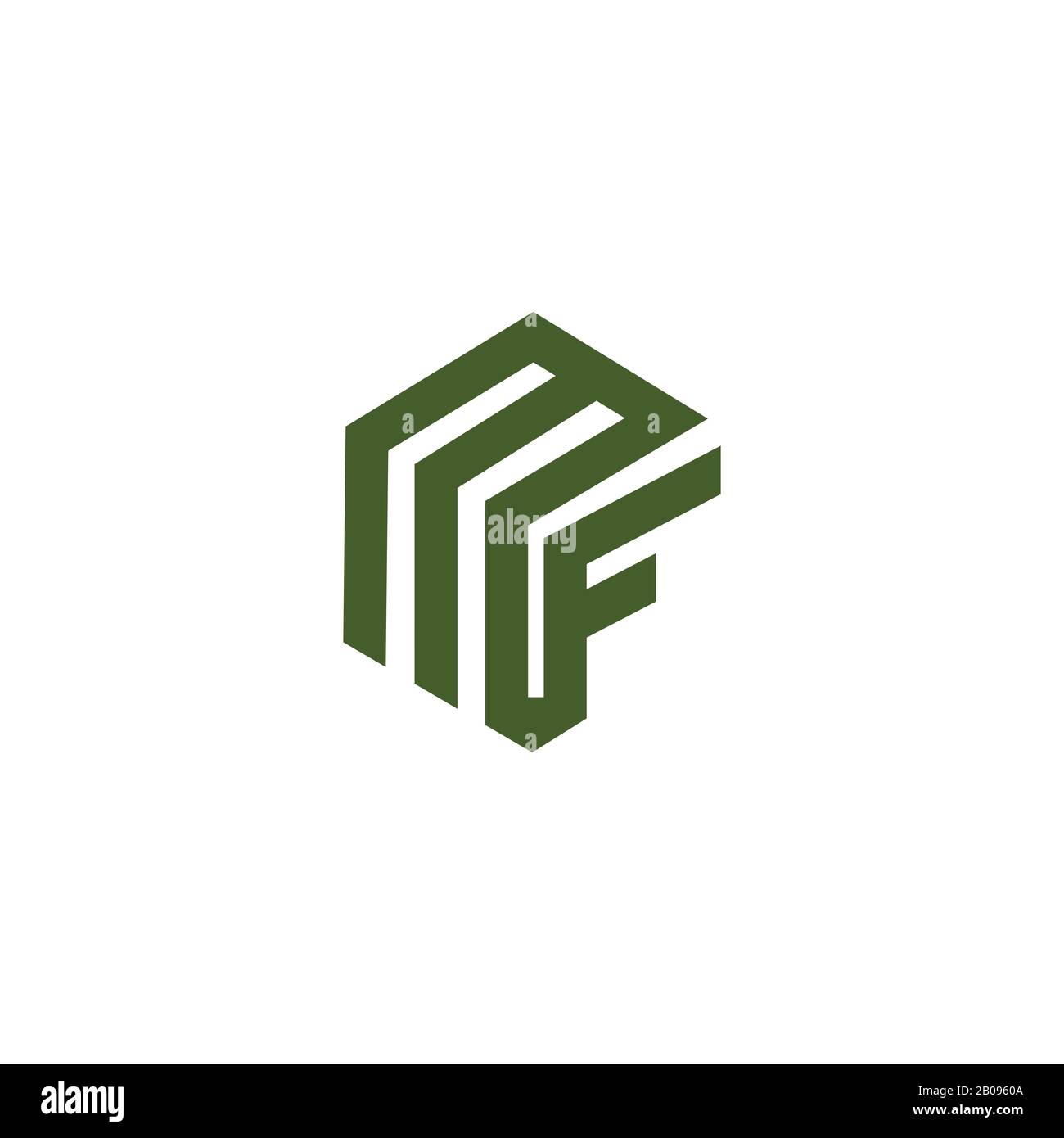 Modèle de logo MF ou fm de la lettre initiale Illustration de Vecteur