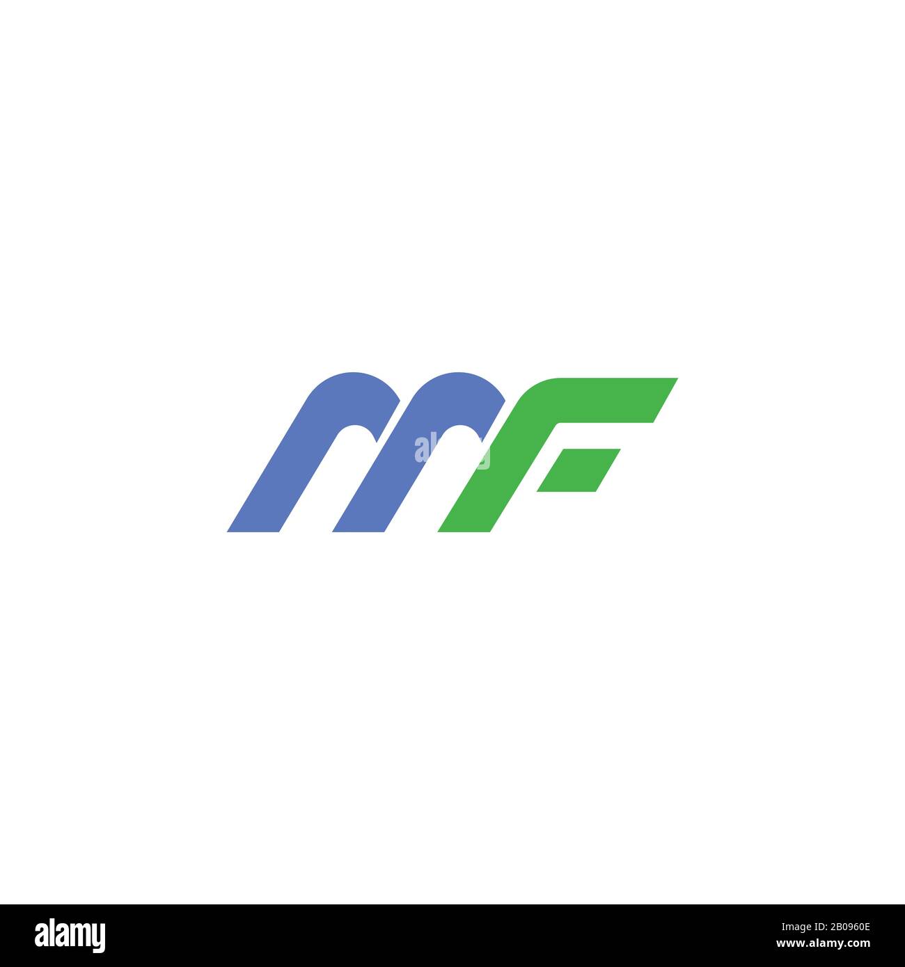 Modèle de logo MF ou fm de la lettre initiale Illustration de Vecteur