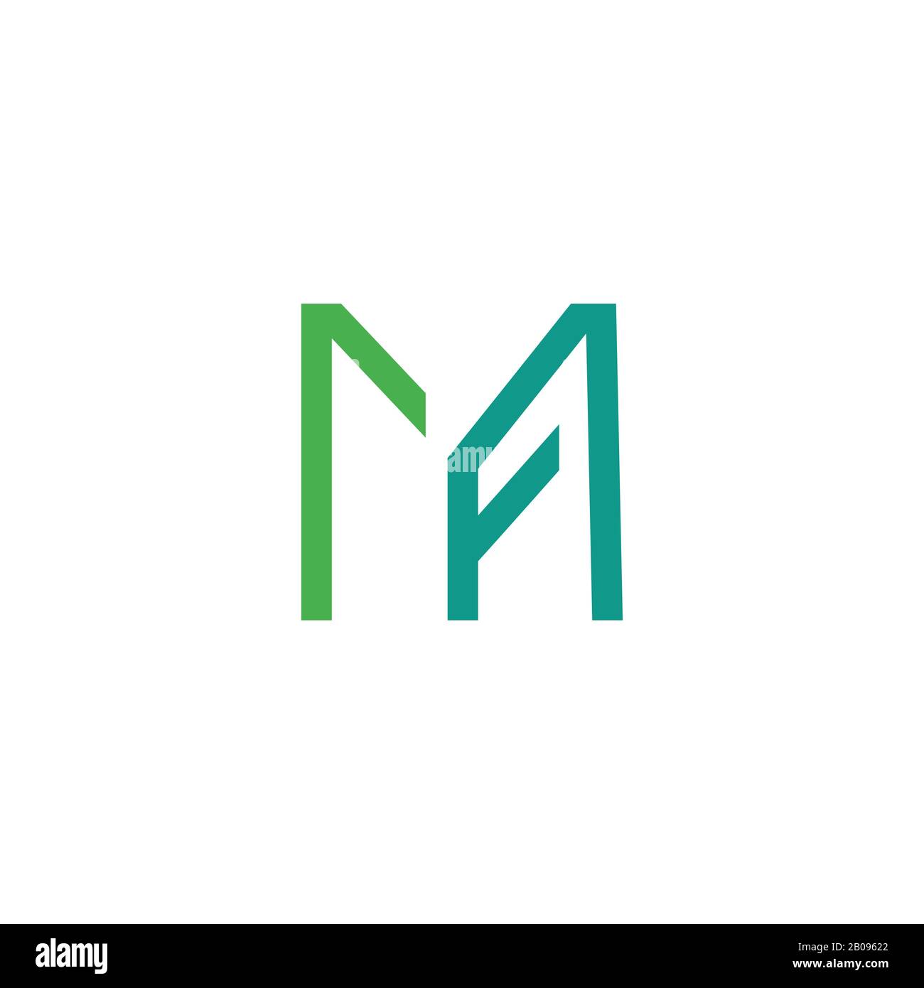 Modèle de logo MF ou fm de la lettre initiale Illustration de Vecteur