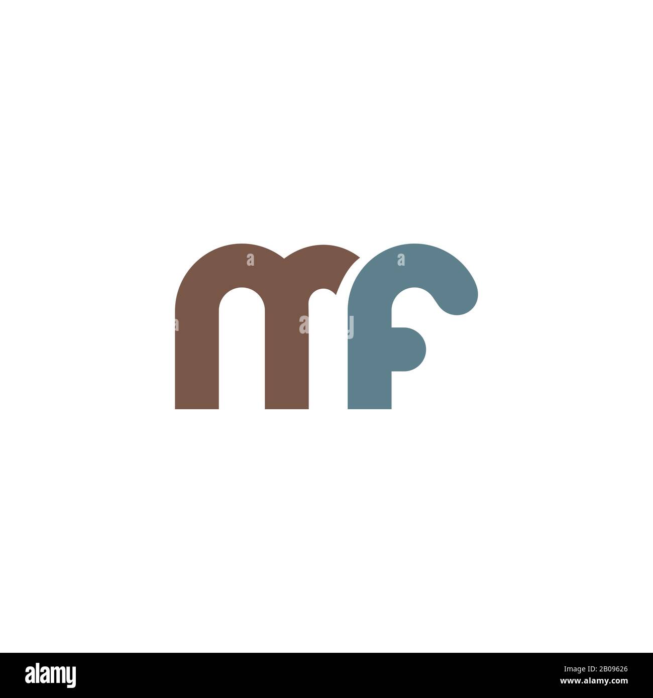 Modèle de logo MF ou fm de la lettre initiale Illustration de Vecteur
