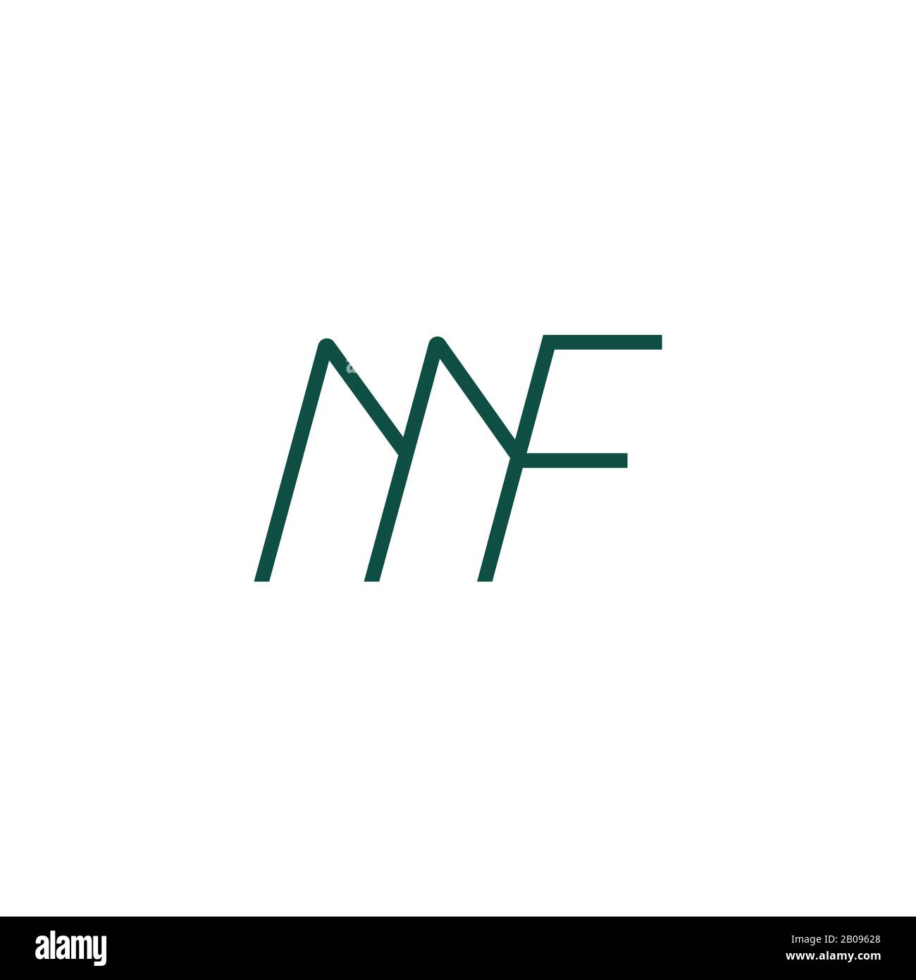 Modèle de logo MF ou fm de la lettre initiale Illustration de Vecteur
