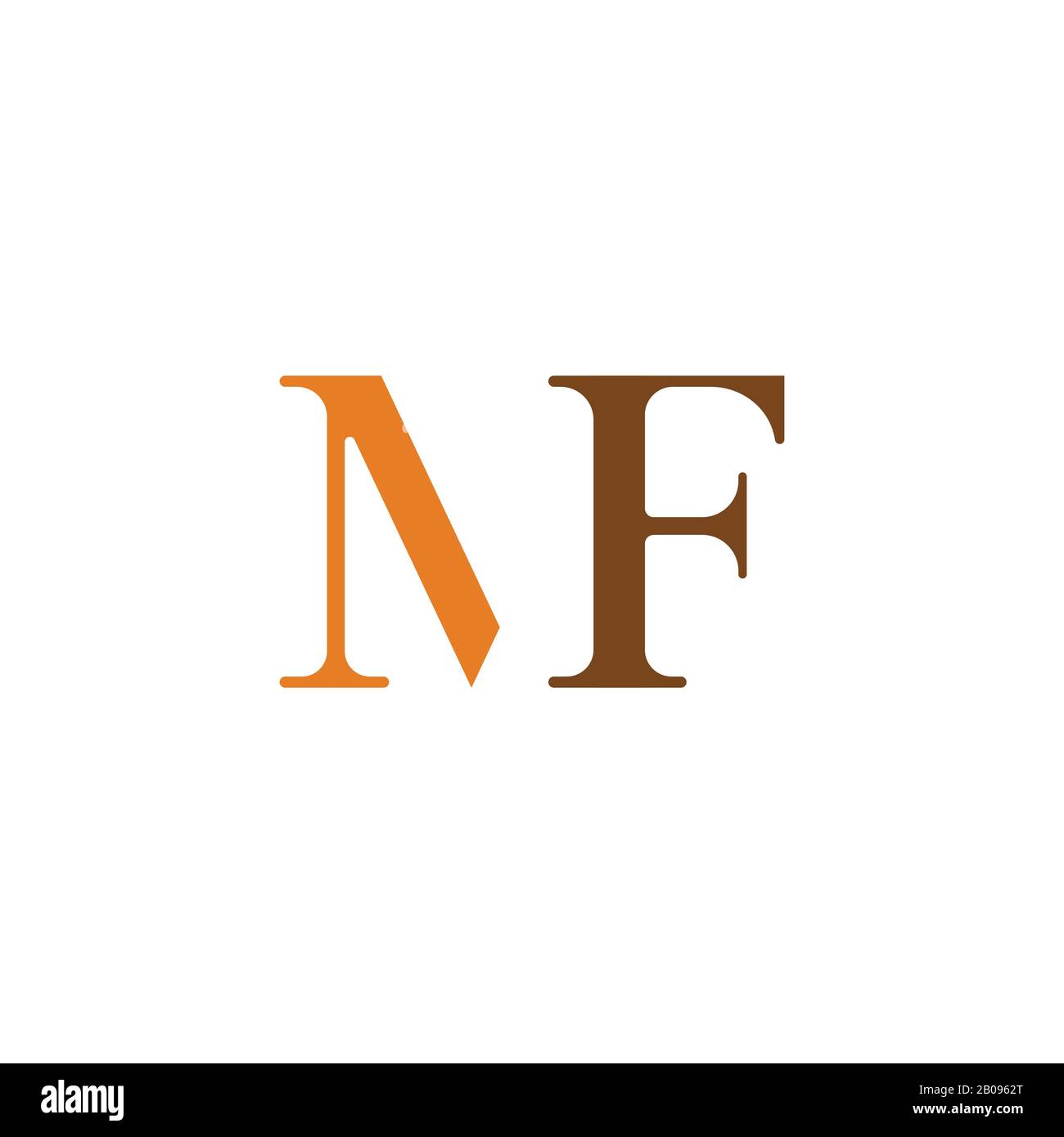 Modèle de logo MF ou fm de la lettre initiale Illustration de Vecteur