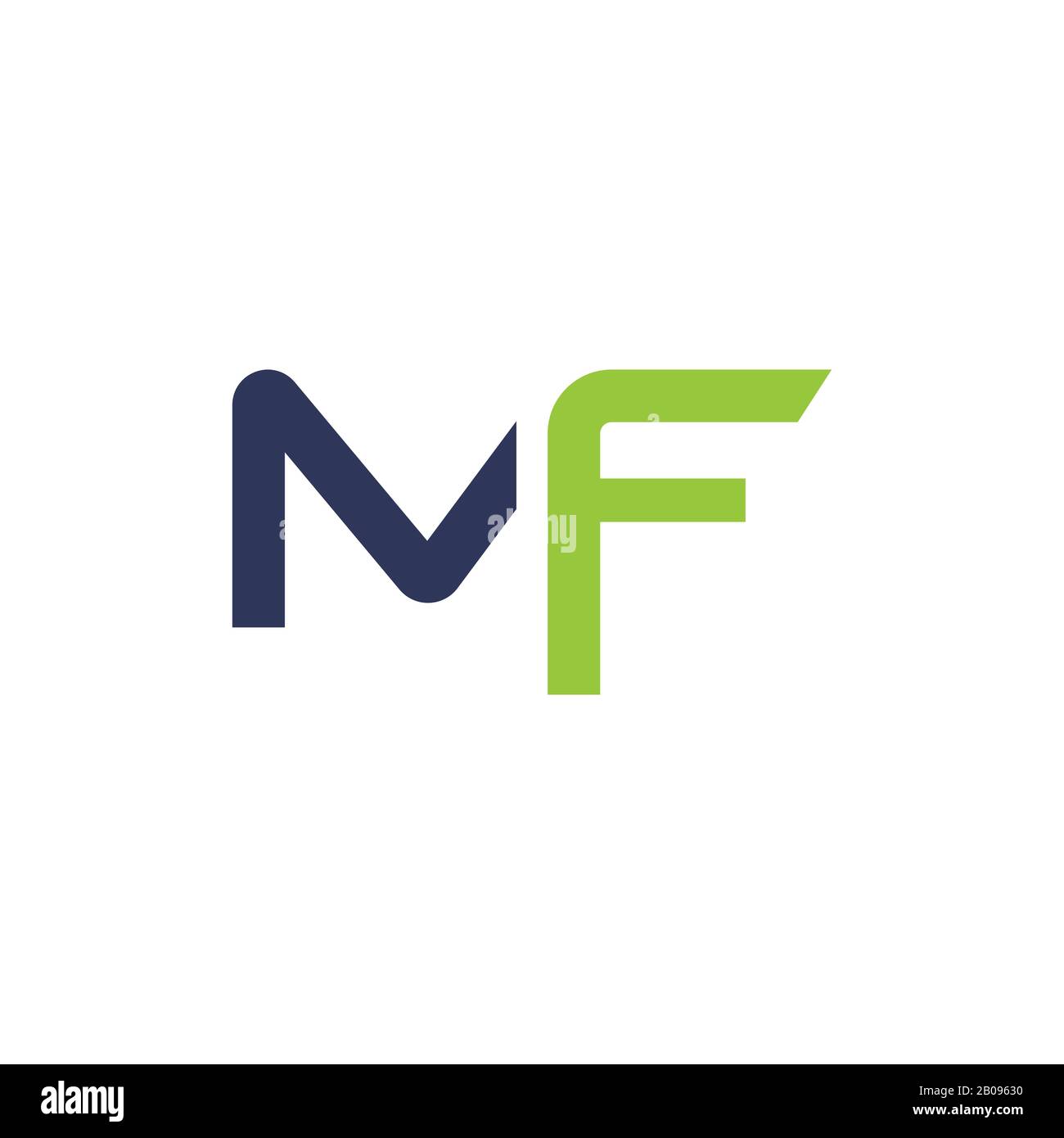 Modèle de logo MF ou fm de la lettre initiale Illustration de Vecteur