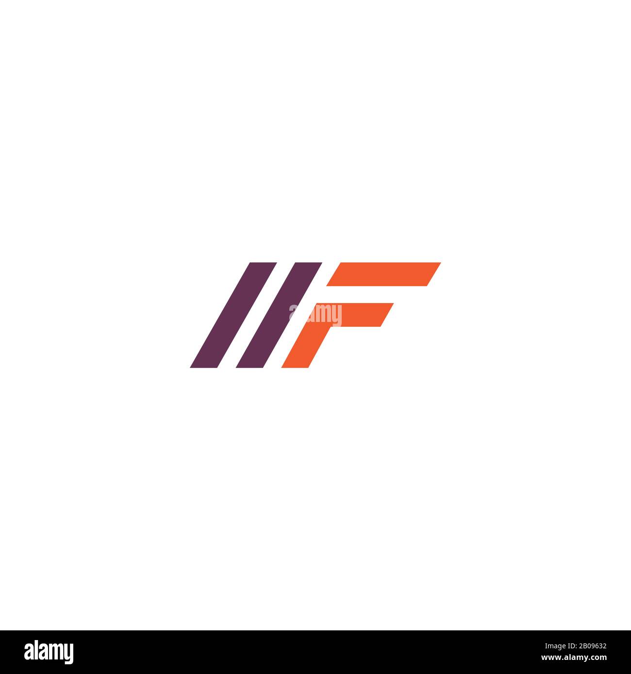 Modèle de logo MF ou fm de la lettre initiale Illustration de Vecteur