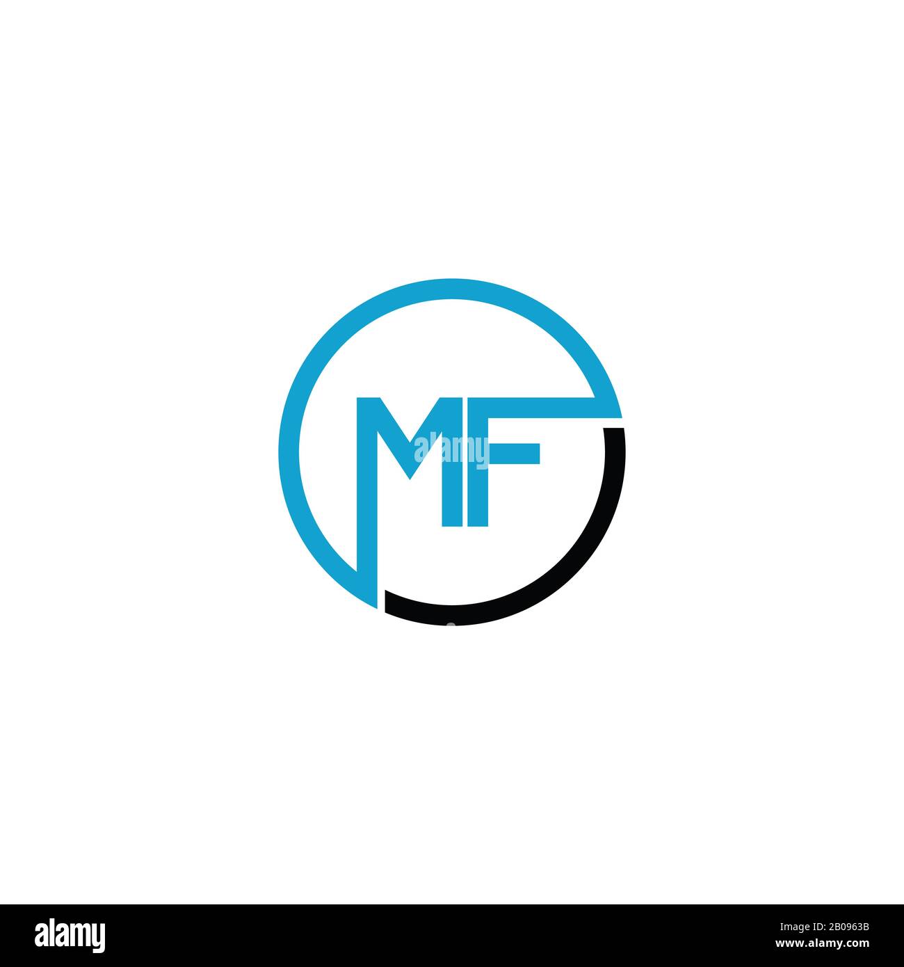 Modèle de logo MF ou fm de la lettre initiale Illustration de Vecteur