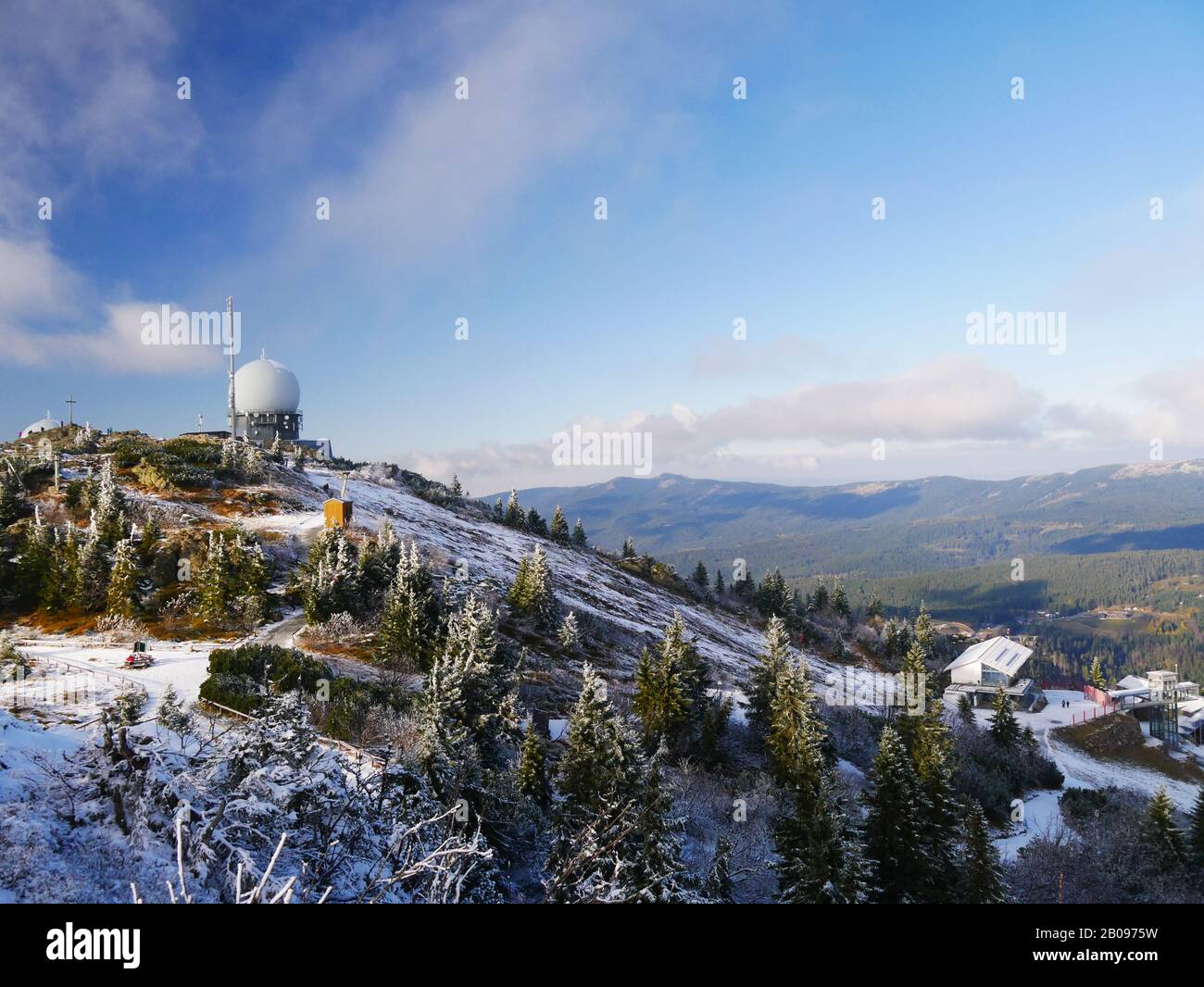 Bayerisch Eisenstein, Allemagne: Panorama de l'großer (grand) Arber, la plus grande montagne de la montagne bavaroise Banque D'Images