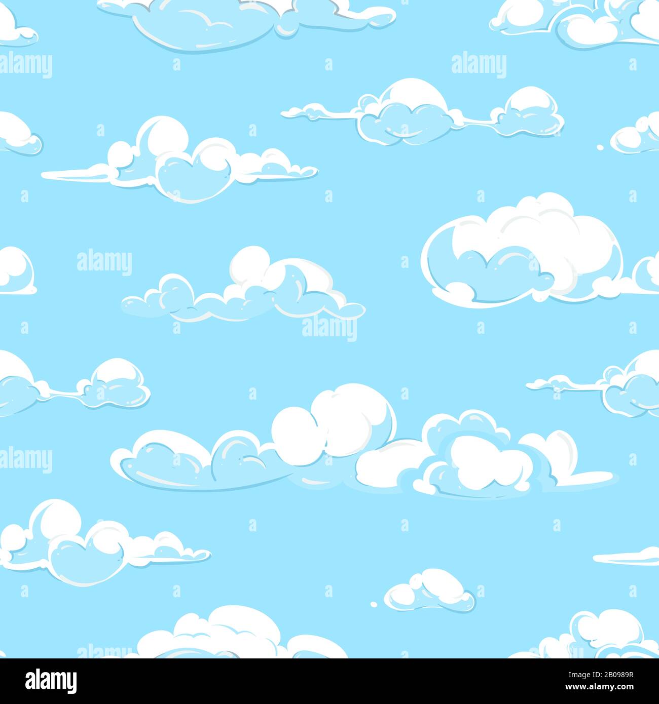 Les nuages de dessins animés présentent un motif sans couture dans des tons pastel. Illustration vectorielle Illustration de Vecteur