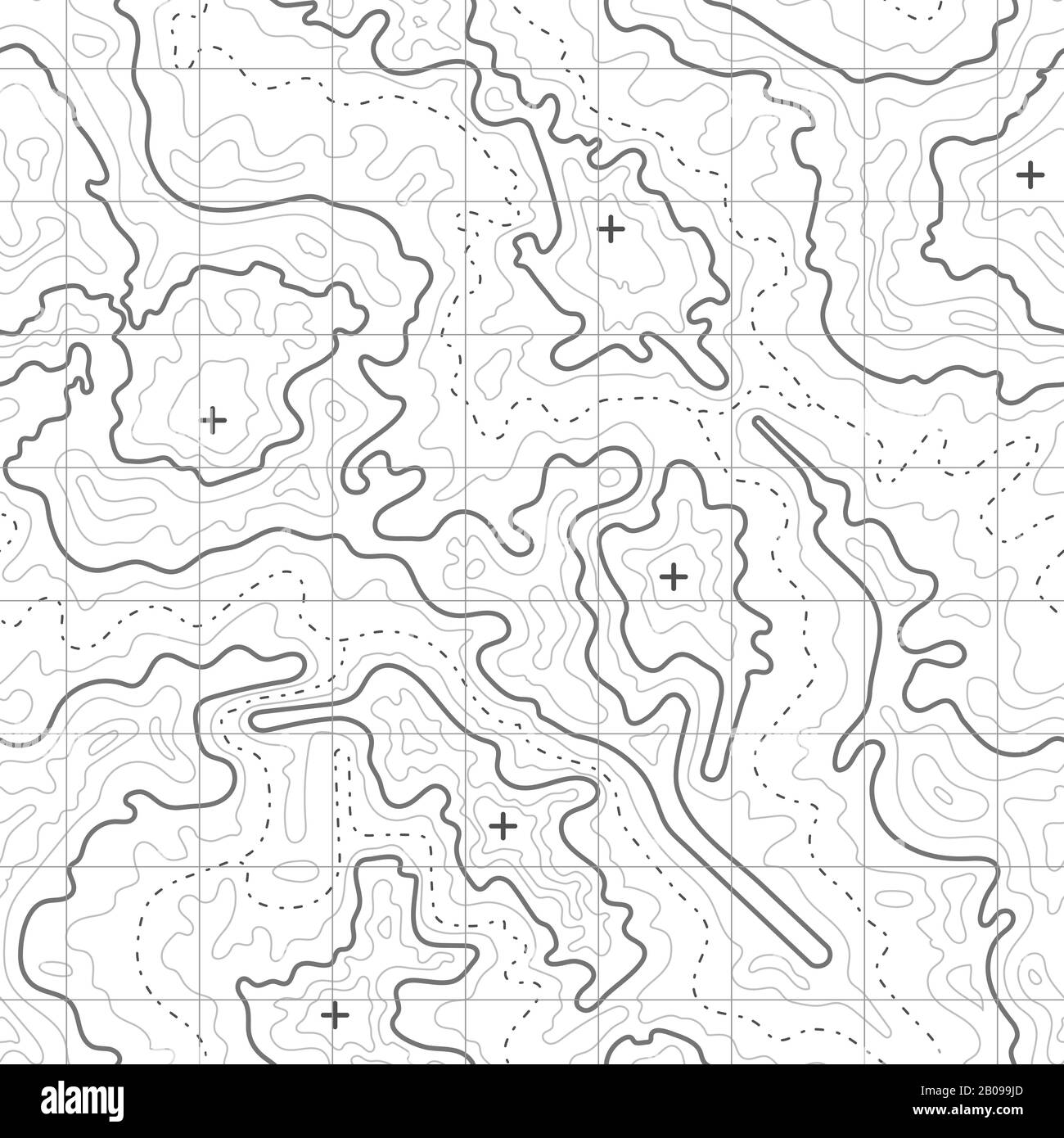 Fond vectoriel de carte topographique avec texture et grille de montagne. Carte topographique pour le voyage, illustration du diagramme de carte de relief Illustration de Vecteur