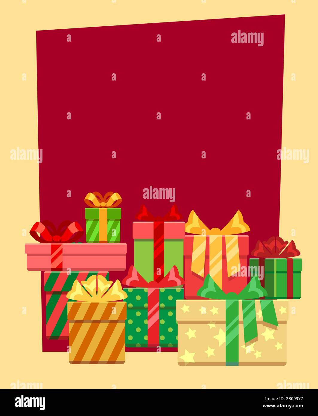 Cadre de Noël vectoriel ou modèle de carte de vœux. Illustration de la décoration à Noël Illustration de Vecteur