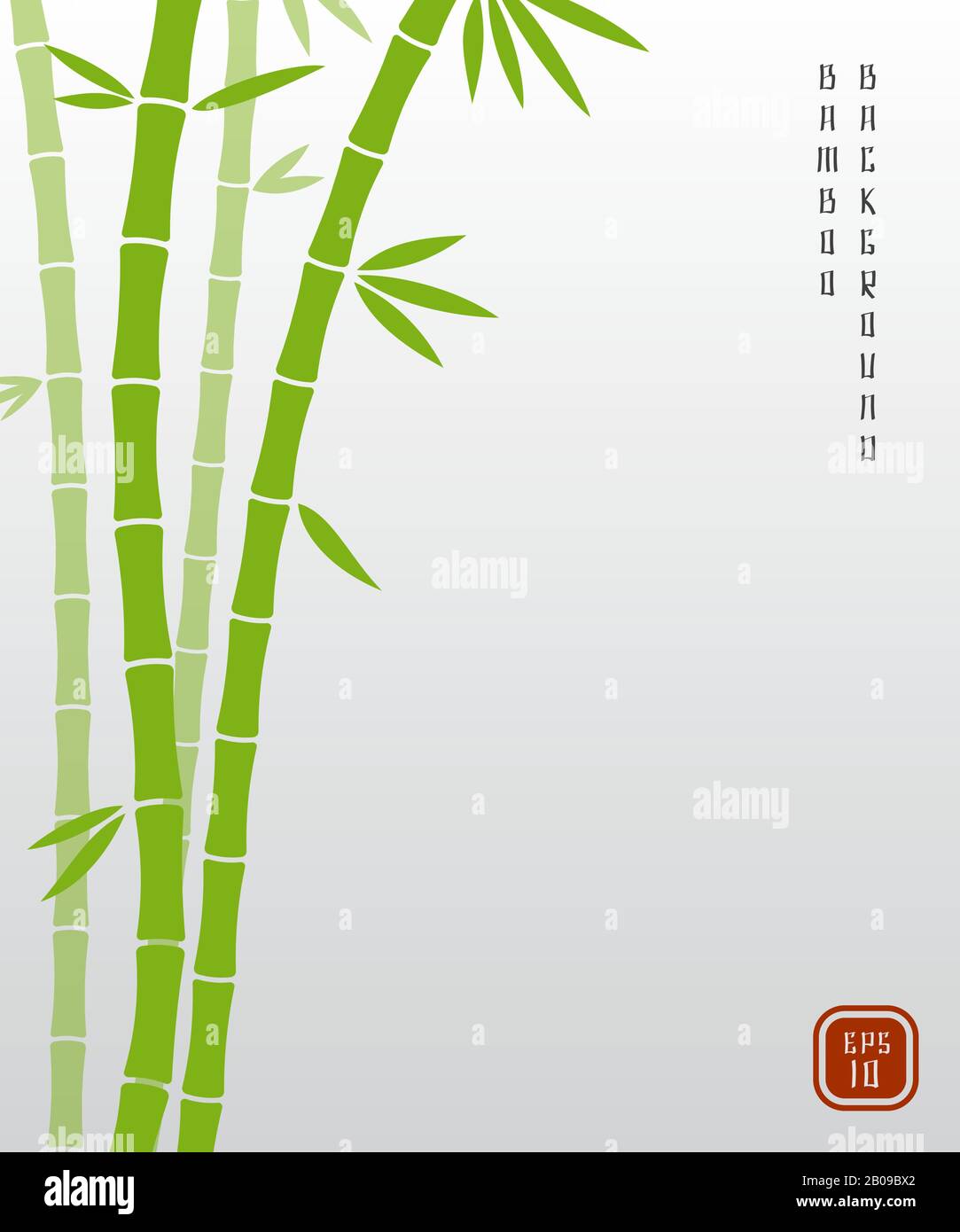 Bambou chinois ou japonais bambu asiatique vecteur arrière-plan. La nature de la plante de bambou, la tige verte exotique de l'illustration de bambou Illustration de Vecteur
