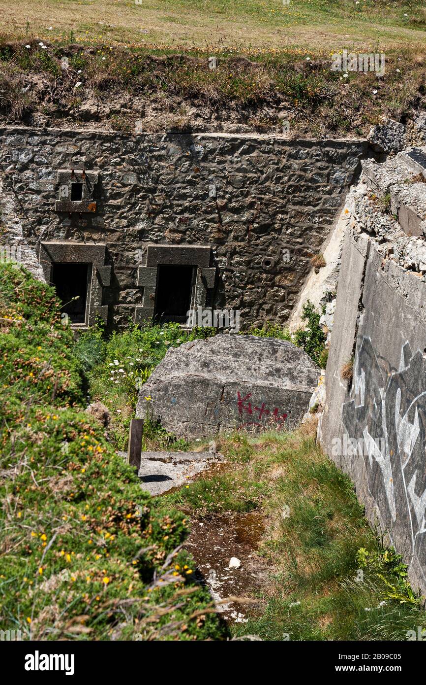 France, Brittainy, Pen Hir, Musée Memorial, Bataille De L'Atlantique, Poite De Pen Hir, Bunker Atlantikschlacht, Deuxième Guerre Mondiale, Mur De L'Atlantique, Banque D'Images