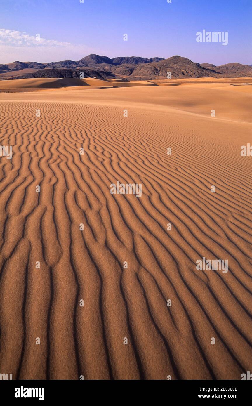 NAMIBIE, DÉSERT DU NAMIB, RÉGION DE LA RIVIÈRE KUNENE, DUNES DE SABLE Banque D'Images