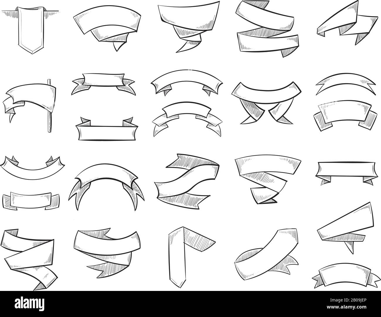 Rubans Et Banni res Vectorielles De Dessin Au Crayon Dodle Ruban De Rubans Et Banni res Vectorielles De Dessin Au Crayon Dodle Ruban De