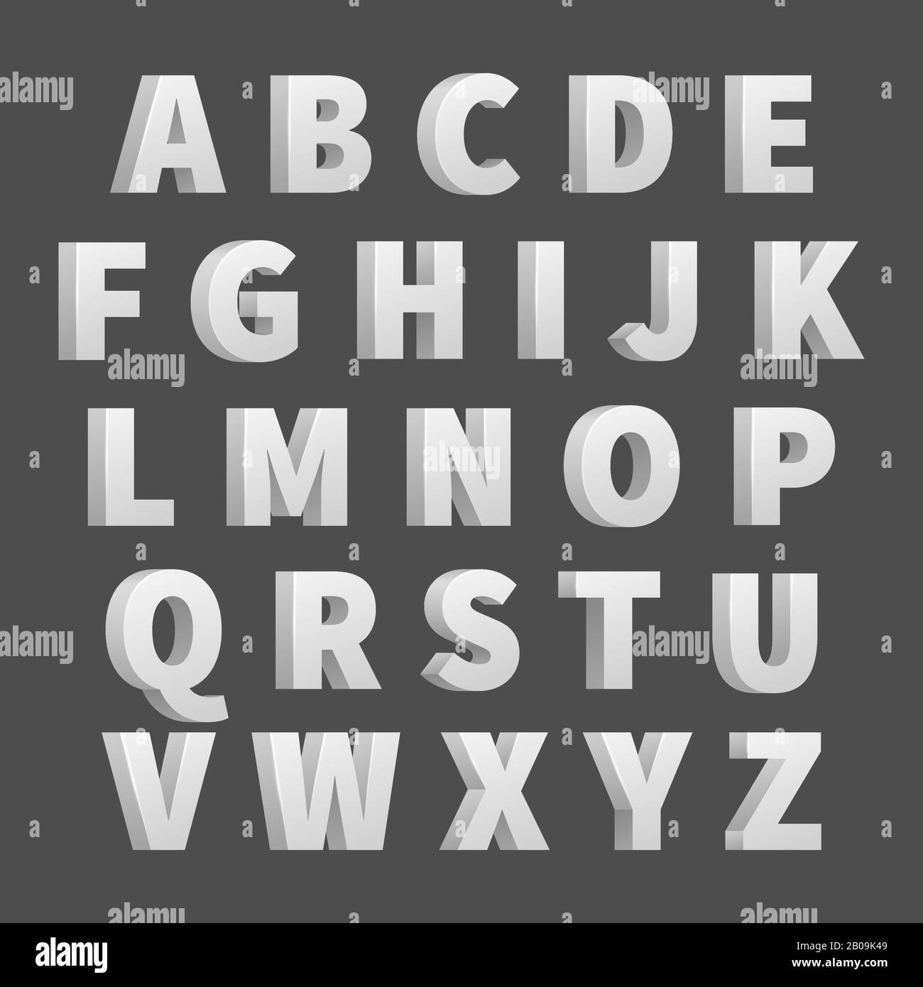 Lettres vectorielles 3D. Saisissez le volume de l'alphabet, la typographie lettre lettre lettre alphabet illustration Illustration de Vecteur
