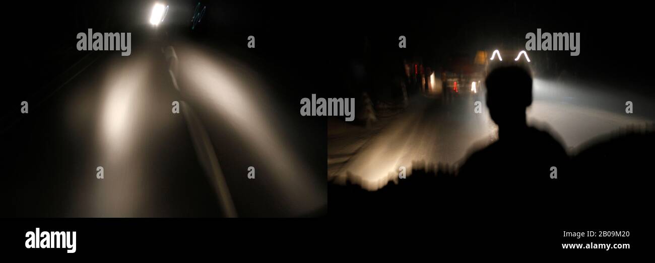 La mauvaise construction et le manque d’entretien détériorent les autoroutes et, en raison de la corruption, les conditions ne s’améliorent pas même après avoir dépensé des millions de dollars par année en argent des contribuables. Bangladesh. 16 Octobre 2011. Une des images de photo Story, Tears on Highways, de Noor Alam. Banque D'Images