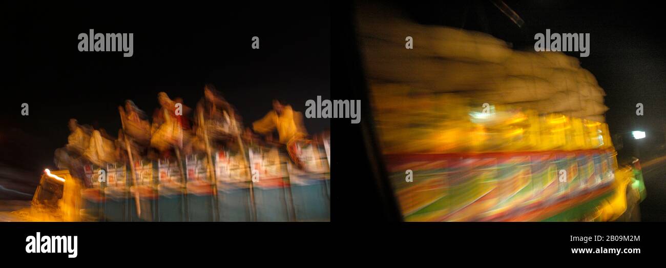 La surcharge des véhicules est l'une des principales raisons des accidents de la route. Bangladesh. 5 Novembre 2011. Une des images de photo Story, Tears on Highways, de Noor Alam. Banque D'Images