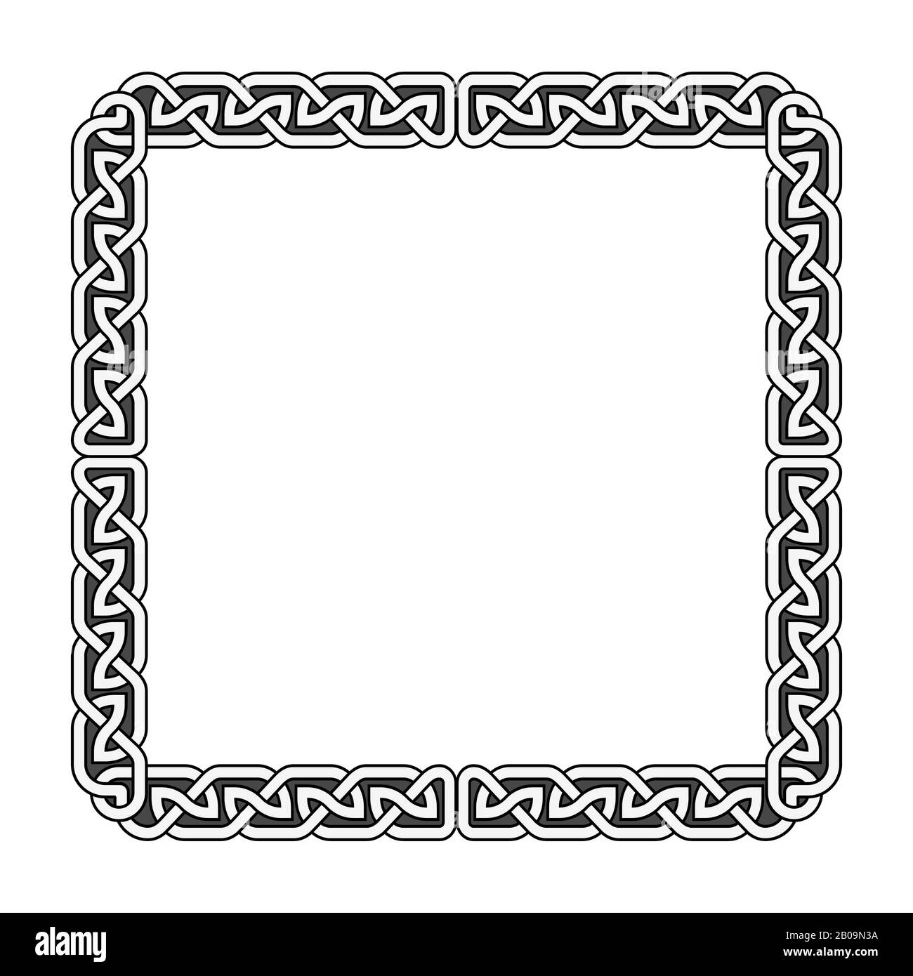 Celtic noeuds vecteur médiéval cadre en noir et blanc. Illustration des éléments tribaux anciens ornement Illustration de Vecteur