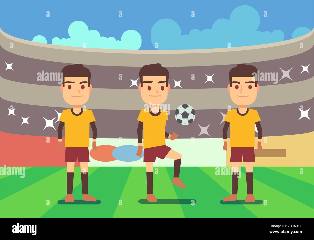 Football, joueurs de football illustration vectorielle. Championnat et jeu Illustration de Vecteur