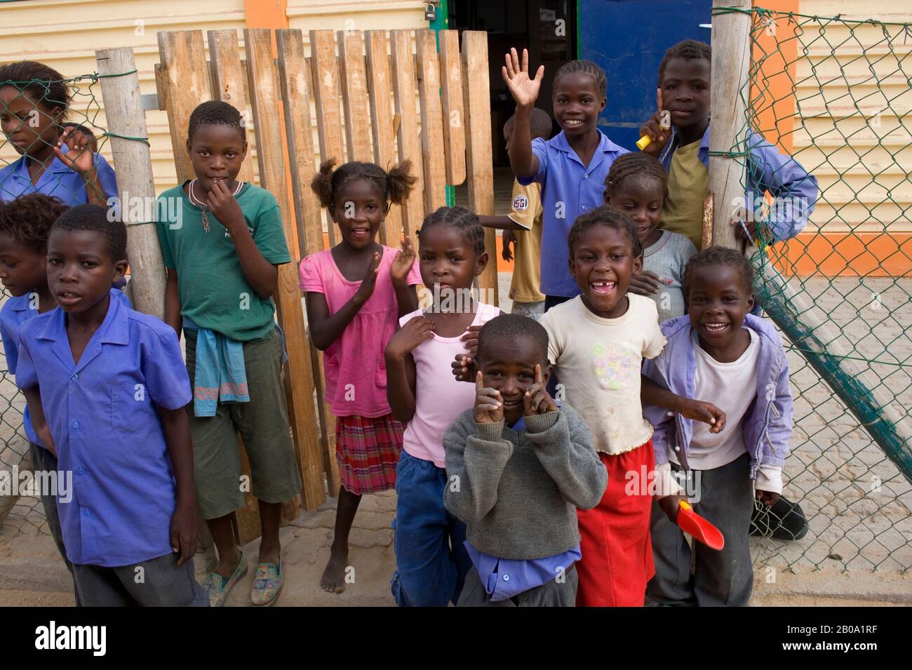 NAMIBIE, SWAKOPMUND, CANTON, PROJET SCOLAIRE ET CENTRE COMMUNAUTAIRE DE LA RDC, ENFANTS Banque D'Images