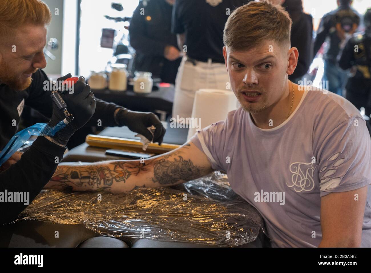 Tatouage À Harley-Davidson Reading Berkshire Angleterre Banque D'Images