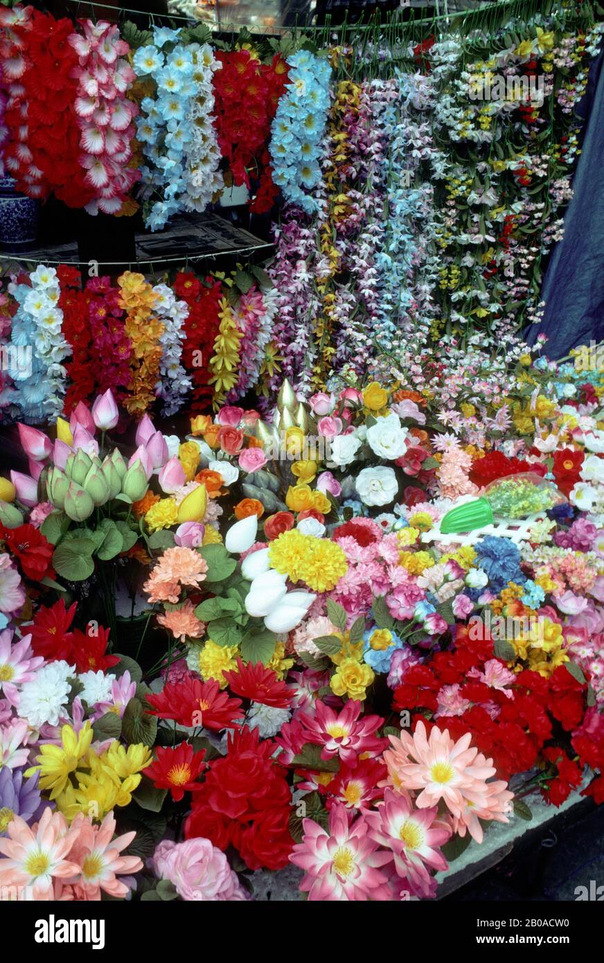 THAÏLANDE, NAKHON PATHOM, VILLE PRÈS DE BANGKOK, FLEURS DE SOIE Banque D'Images