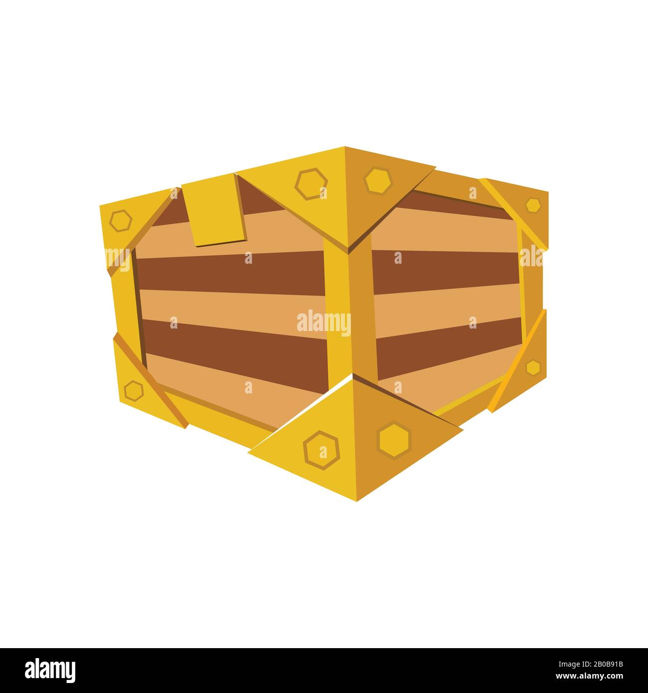 Illustration vectorielle de poitrine vide en bois Illustration de Vecteur