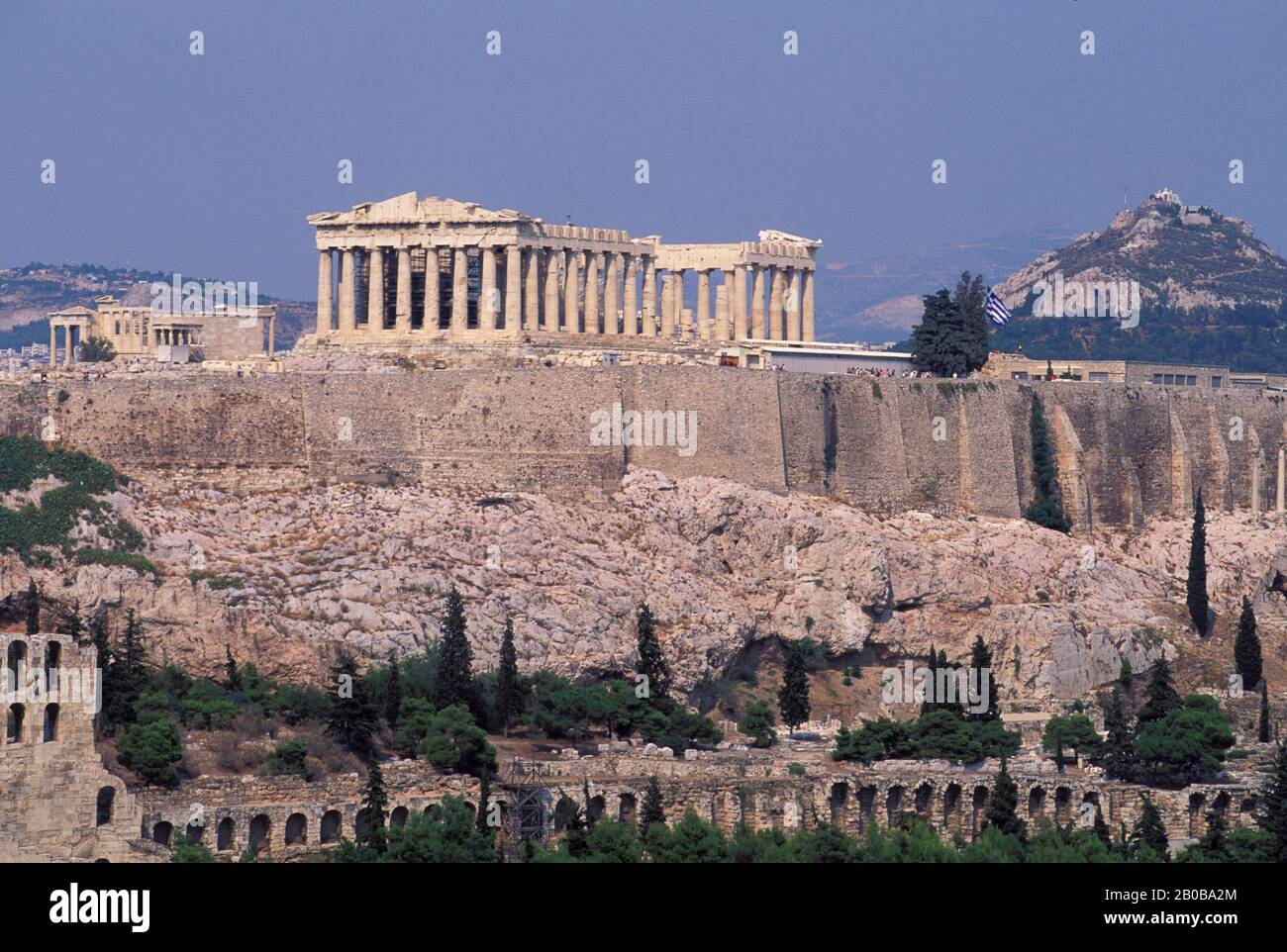 GRÈCE, ATHÈNES, VUE SUR L'ACROPOLE Banque D'Images
