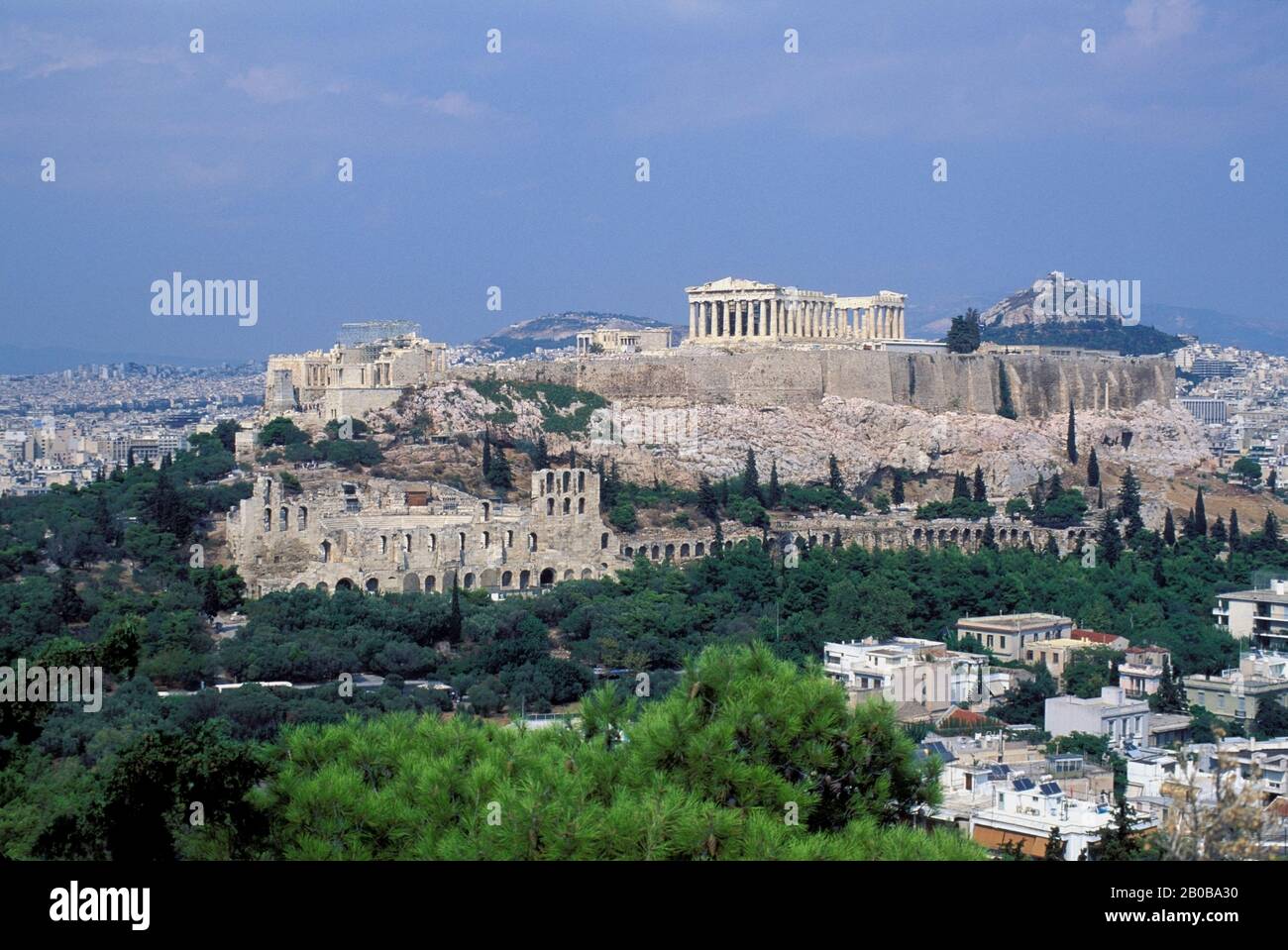 GRÈCE, ATHÈNES, VUE SUR L'ACROPOLE Banque D'Images