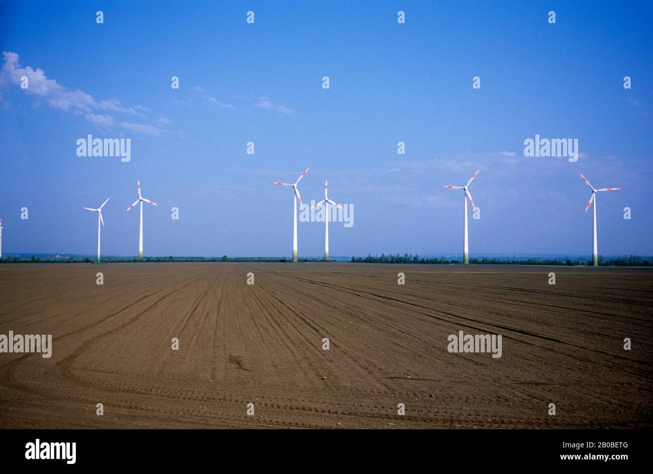 ALLEMAGNE, PRÈS DE MAGDEBURG, GÉNÉRATEURS DE MOULIN À VENT Banque D'Images