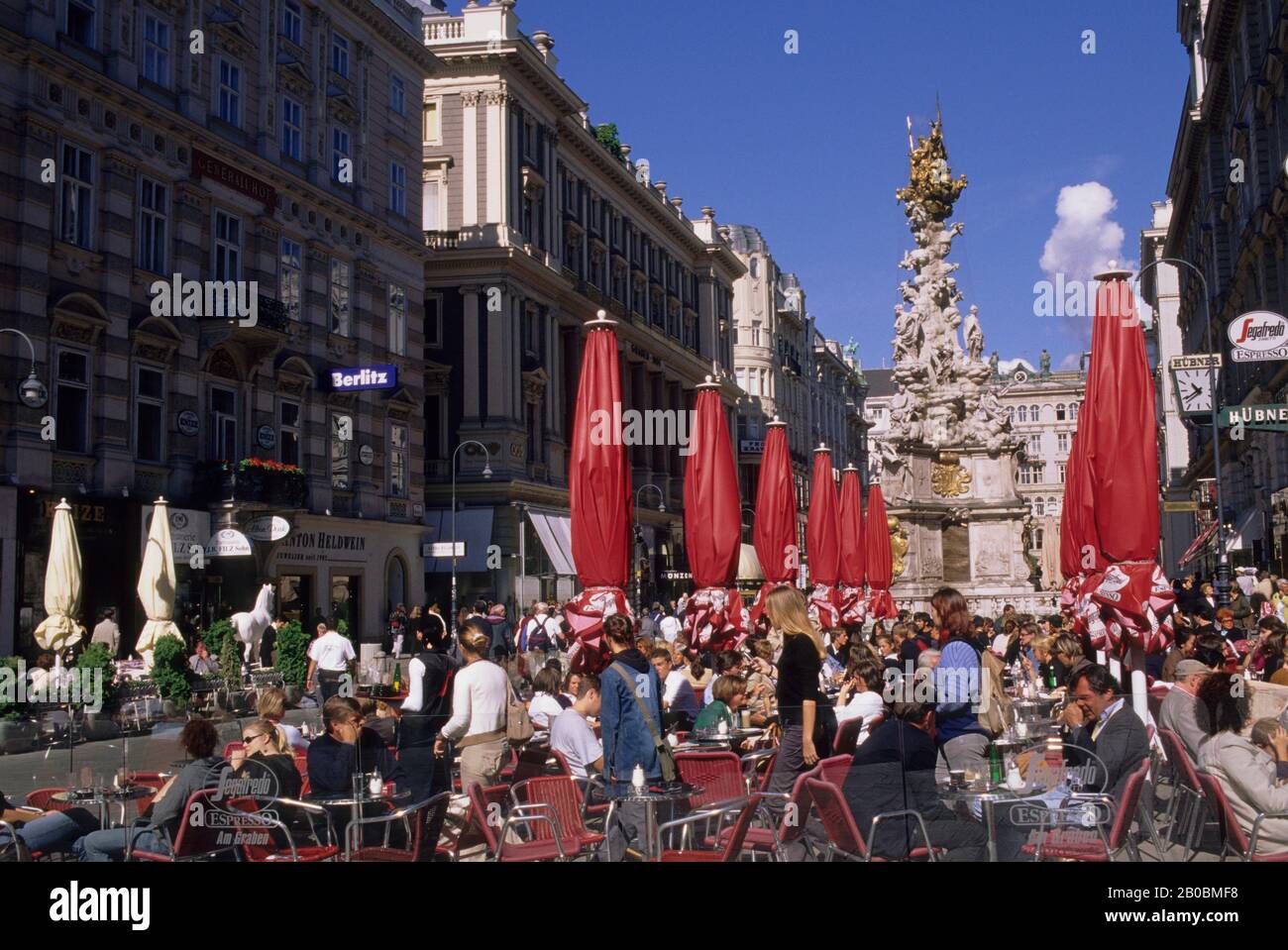 AUTRICHE, VIENNE, GRABEN, CAFÉ-TERRASSE Banque D'Images
