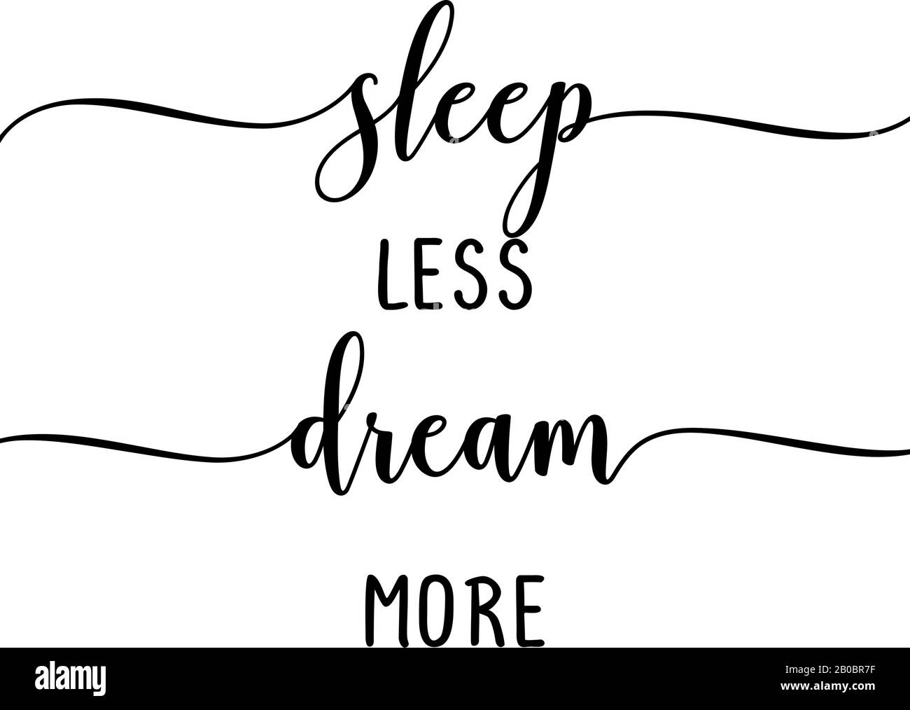 Dormir Moins Deam Plus Drole De Citation Design Avec Trois Chats Differents Panneau De Calligraphie Pour Chaton A Imprimer Joli Poster Chat Avec Lettrage Bon Pour T Shi Image Vectorielle Stock
