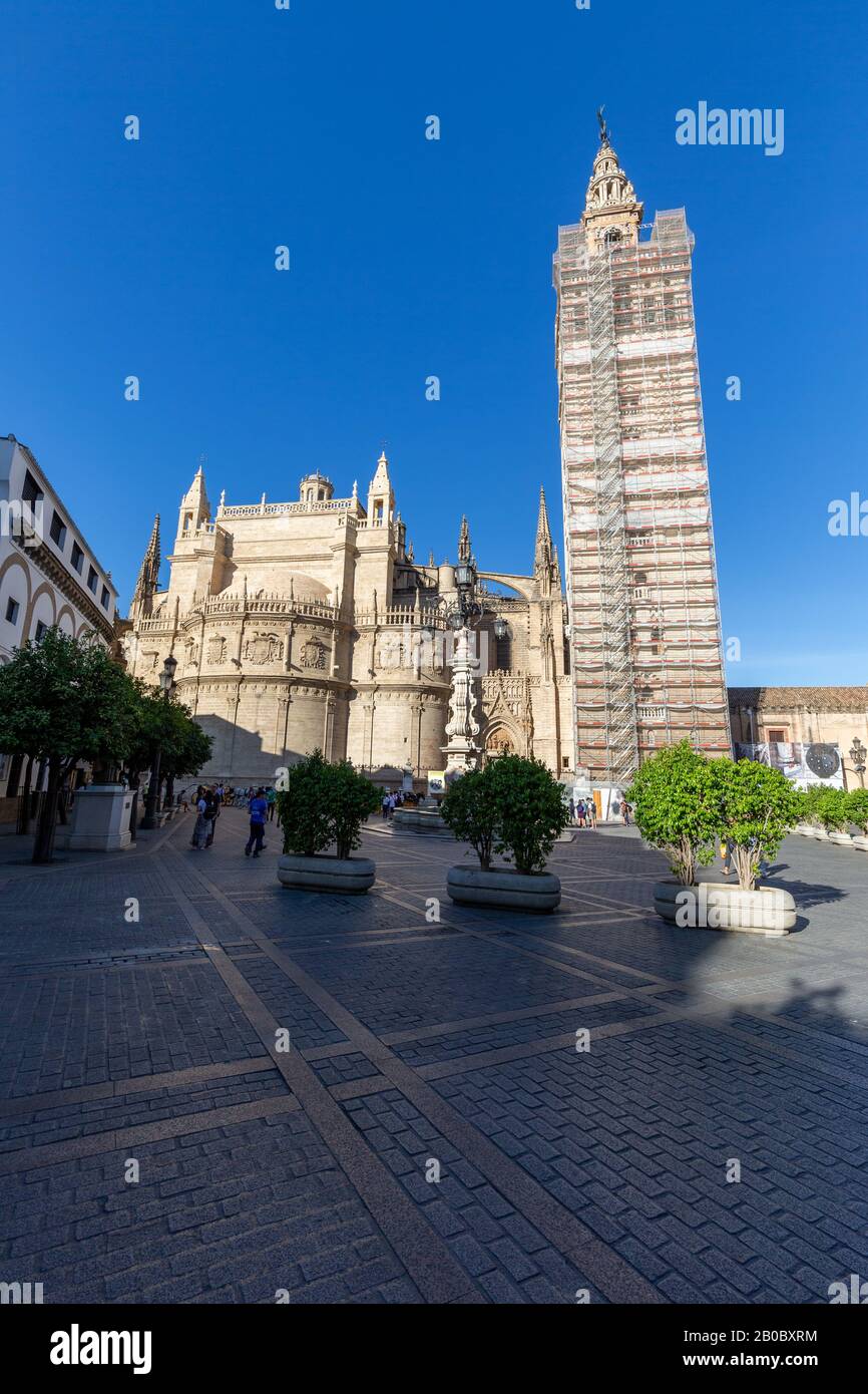 Santa Maria de la Sede, la célèbre cathédrale de Séville, Andalousie, Espagne. Banque D'Images