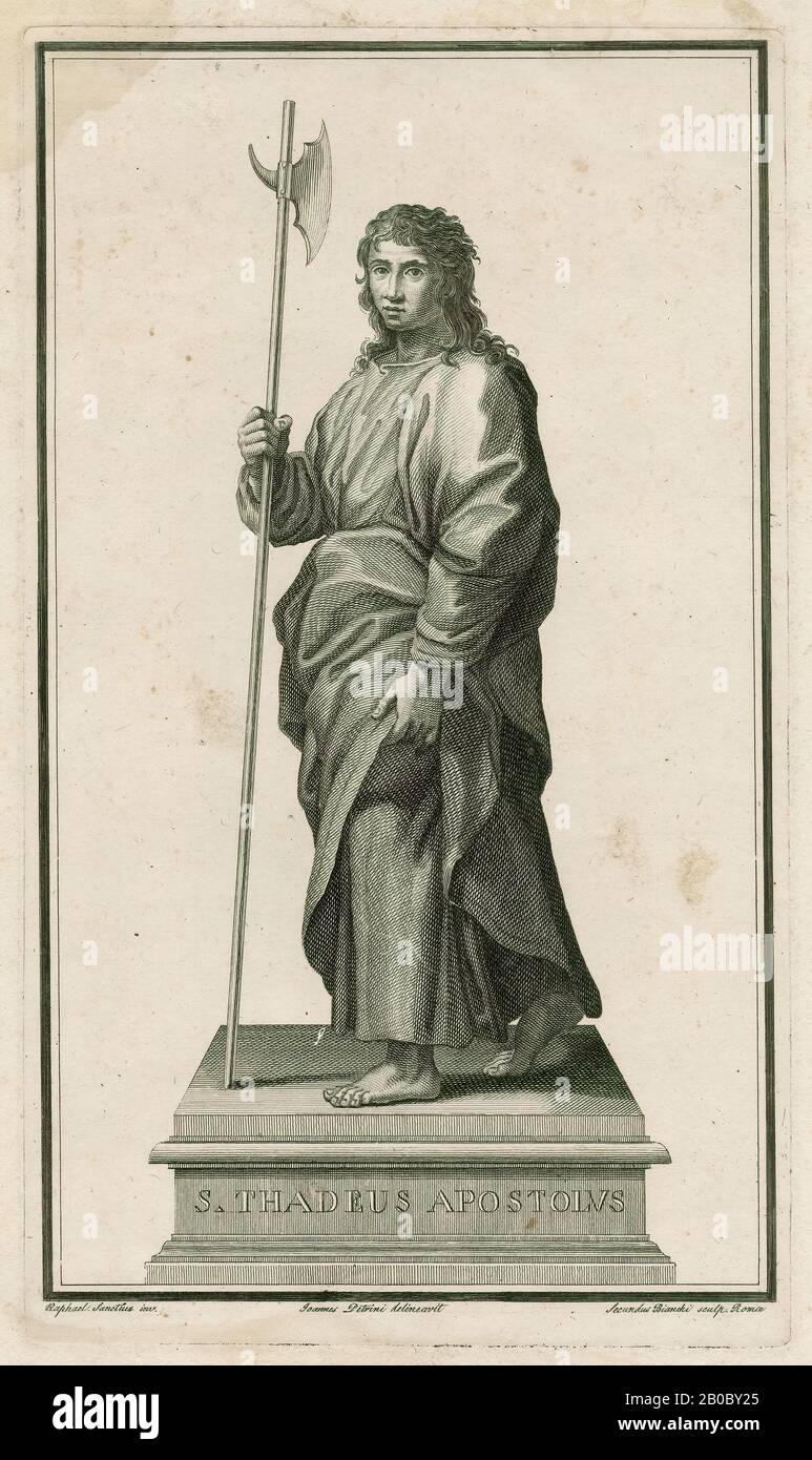 Secundus Bianchi, Saint-Thaddeus, 1750-1850, gravure sur papier, 16 11/16 po. X 10 5/8 po. (42,4 cm x 27 cm) Banque D'Images Secundus Bianchi, Saint-Thaddeus, 1750-1850, gravure sur papier, 16 11/16 po. X 10 5/8 po. (42,4 cm x 27 cm) Banque D'Images