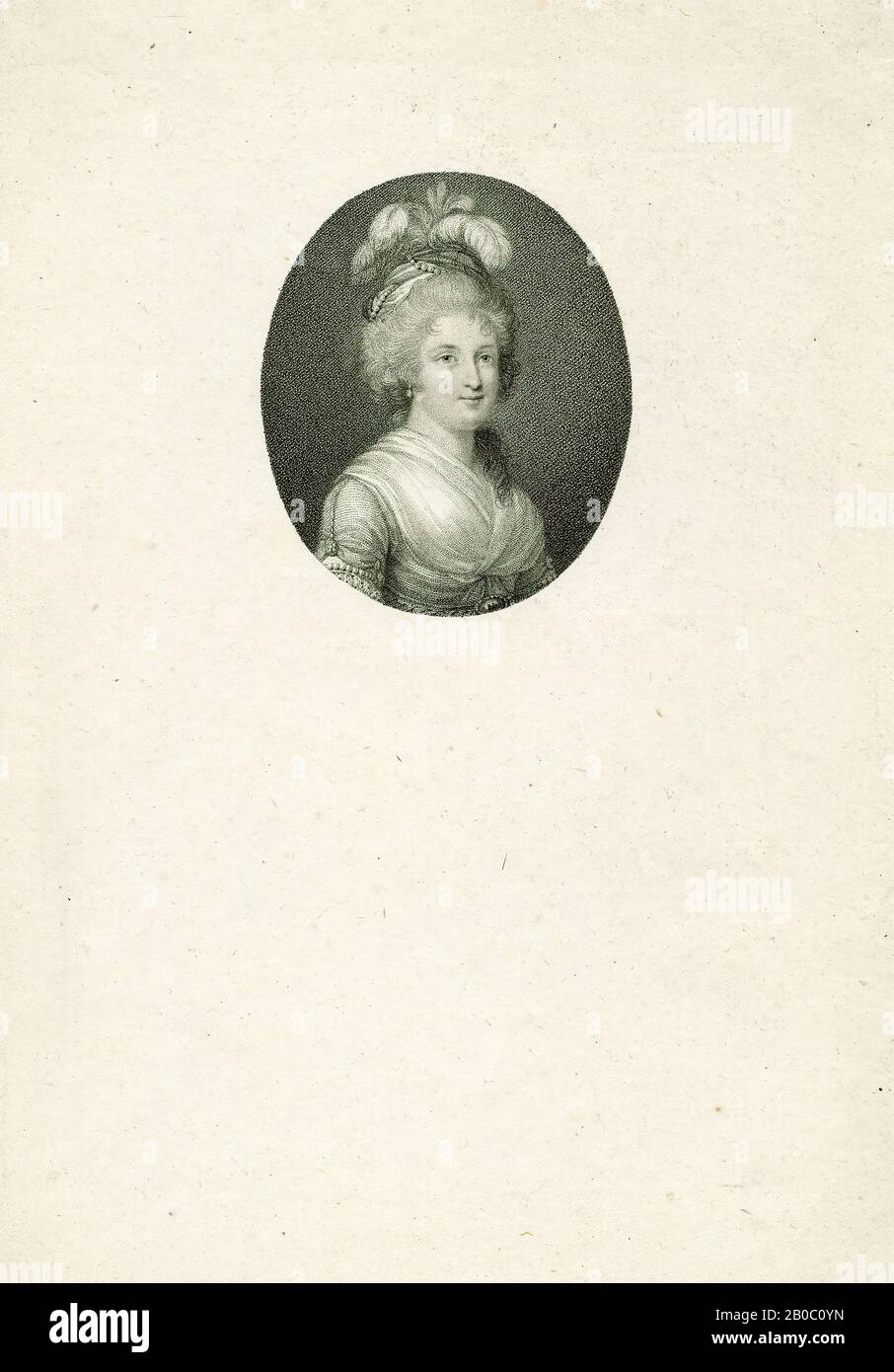 Francesco Bartolozzi, Portrait de Madame Elisabeth (sœur de Louis XVI), CA. 1770-1790, gravure à crépi sur papier, 3 po. x 2 1/2 po. (7,62 cm x 6,35 cm) Banque D'Images