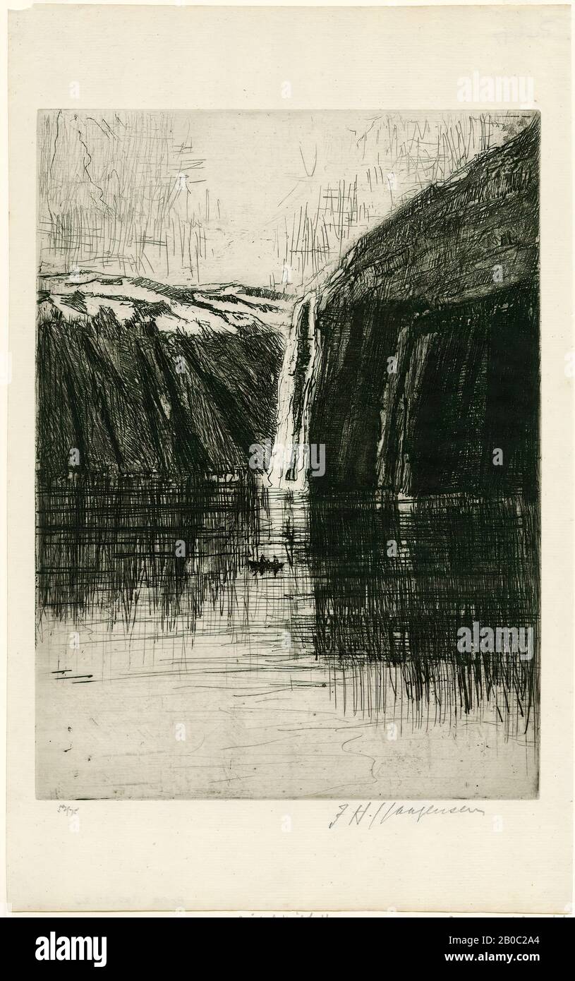 F. H. Haagensen, Bridal Veil Falls, n. d., gravure sur papier, 15 13/16 po. X 9 13/16 po. (40,2 cm x 25 cm) Banque D'Images