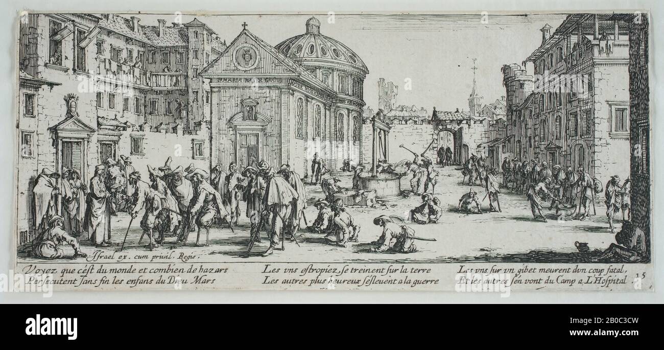 Jacques Callot, hôpital, 1633, gravure sur papier, 3 1/4 po x 7 5/16 po. (8,26 cm x 18,57 cm) Banque D'Images