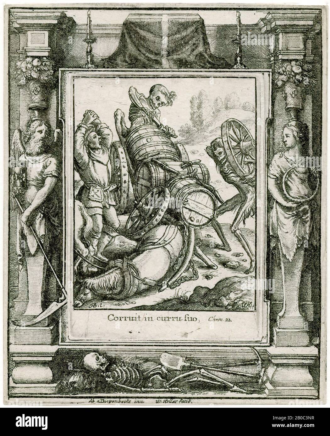 Venceslaus Hollar, le jardin d'Eden (Adam et Eve) (De la série: La danse de la mort, après Hans Holbein le Jeune), 1651, gravure sur papier crème, 4 9/16 po. X 3 11/16 po. (11,59 cm x 9,37 cm Banque D'Images