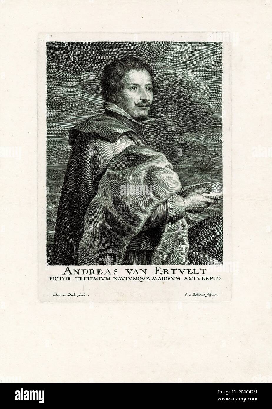 Schelte à Bolswert, Andreas van Ertvelt, après Anthony van Dyck, s.d., gravure sur papier crème, 14 15/16 po. X 11 3/16 po. (37,94 cm x 28,42 cm Banque D'Images