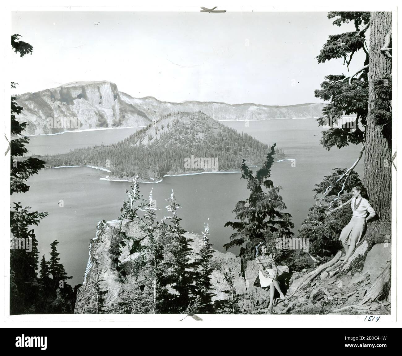 Photographe De La Oregon State Highway Commission, Crater Lake, National Park, Oregon, 8/9/1947, Imprimé Argent Gélatine Banque D'Images