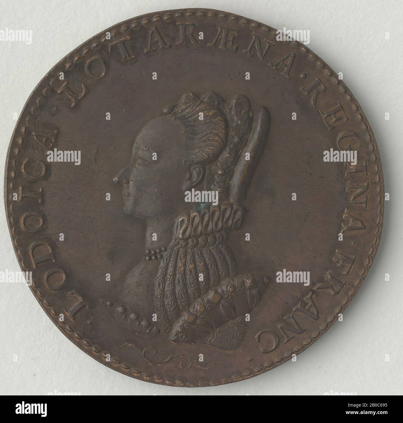 Artiste inconnu, Médaille Louise de Savoie, 1600-1700, bronze, 1 5/8 in. (4,2 cm) Banque D'Images