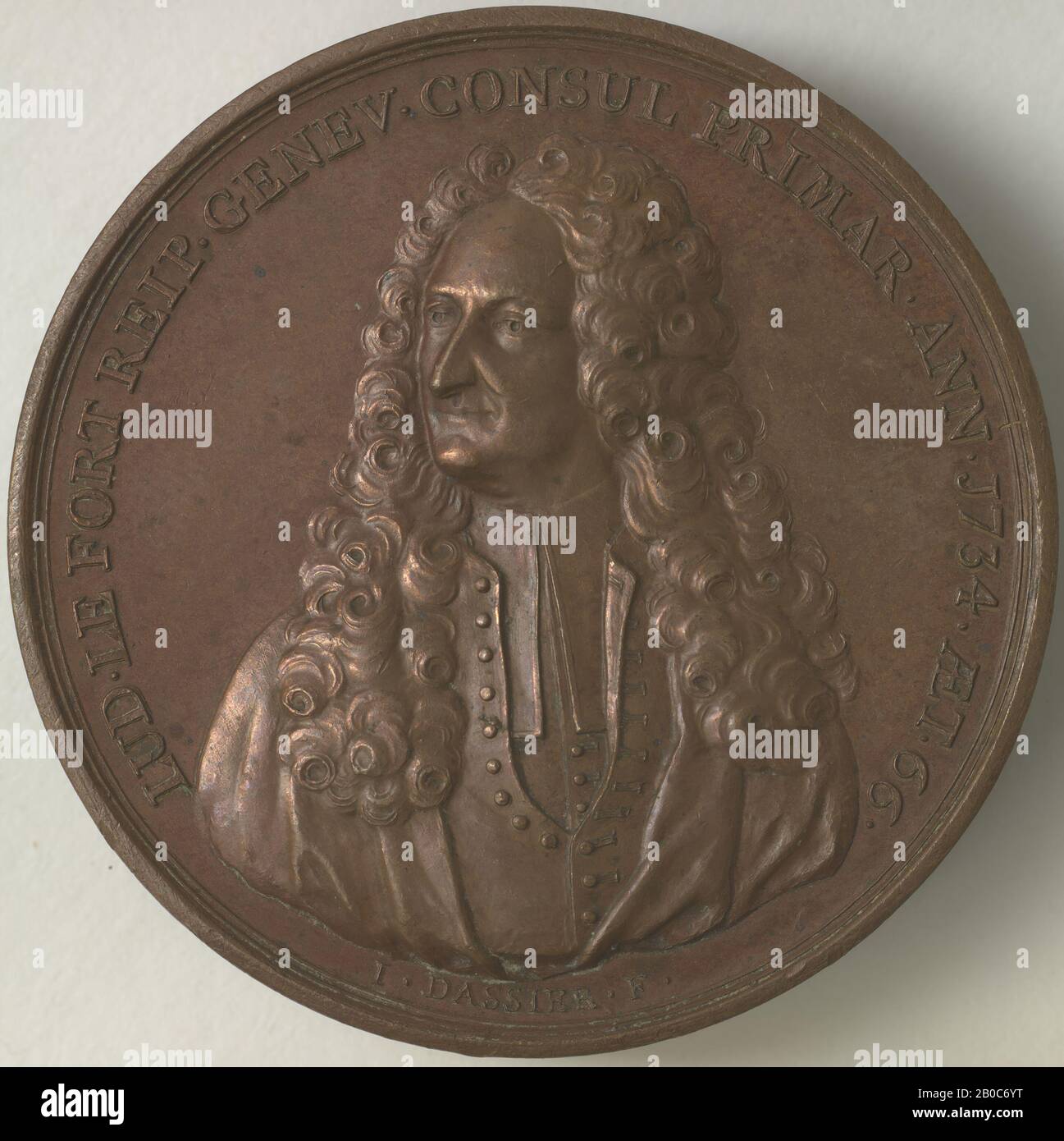 Jean Dassier, Louis Lefort, 1734, bronze, 2 3/16 po. (5,5 cm) Banque D'Images