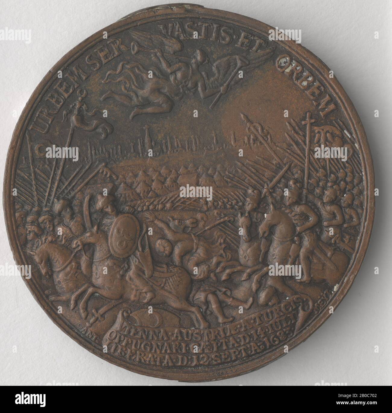 Anton Meybusch, Leopold I, 1683, bronze, 2 3/16 po. (5,5 cm) Banque D'Images